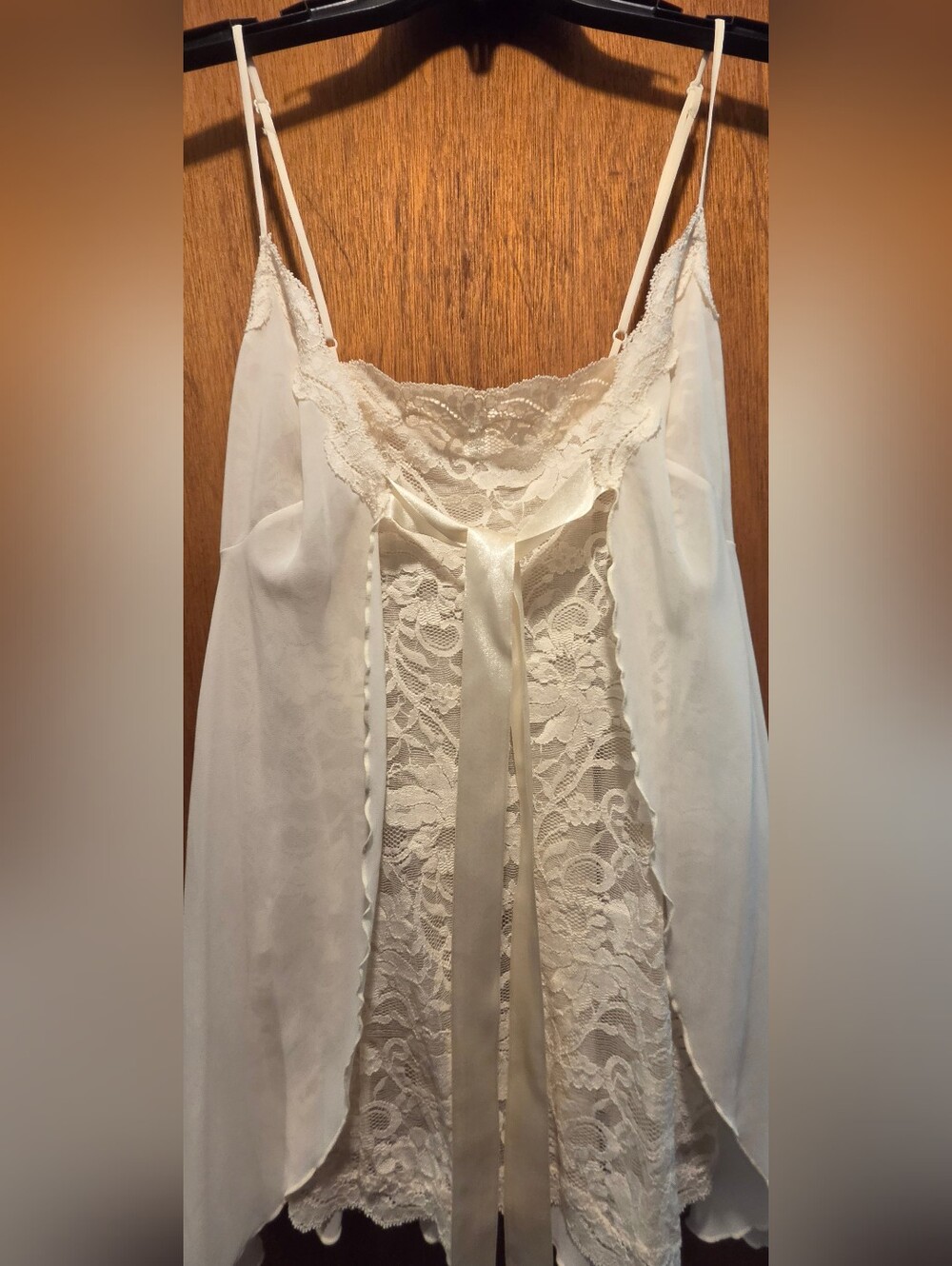 Victoria's Secret Vintage Like New Ivory Lace Chemise with Satin Bow SzS - Picture 3 of 10